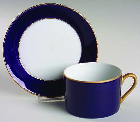 King Frederick Cobalt Blue Flat Cup & Saucer Set