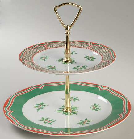 Noel 2 Tiered Serving Tray (Dinner & Salad Plate)