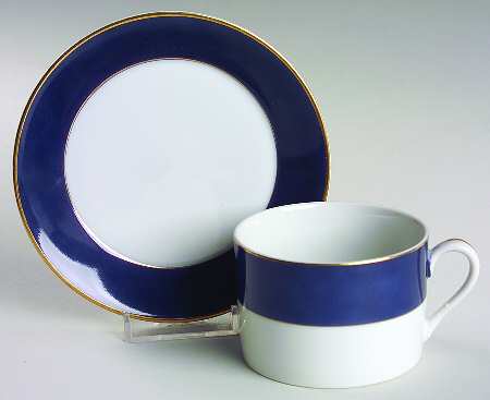 Pennon Blue Flat Cup & Saucer Set