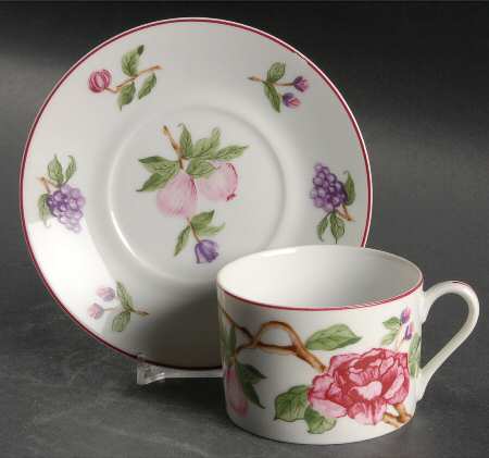 Plumrose Flat Cup & Saucer Set