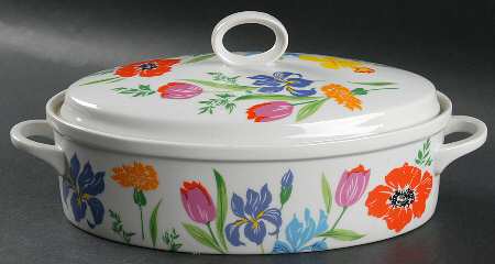 Primavera 2 Quart Oval Covered Casserole