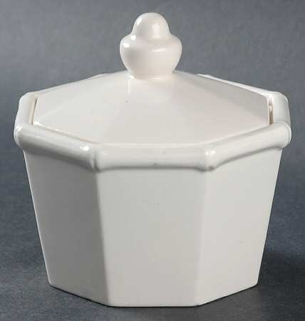 Bamboo White Sugar Bowl & Lid