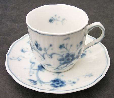 Victoria Blue Flat Demitasse Cup & Saucer Set