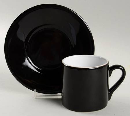 Cafe Strata Flat Demitasse Cup & Saucer Set