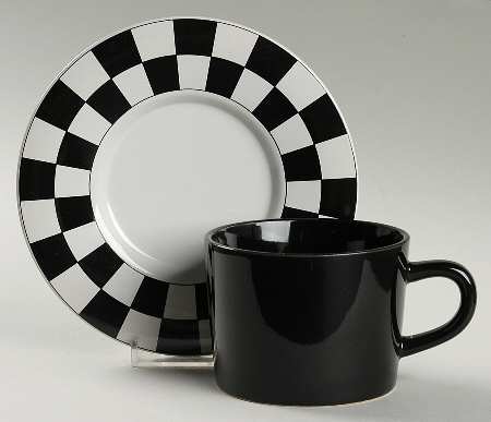 Cafe Strata Flat Cup & Saucer Set
