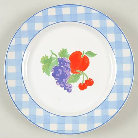 Gingham Fruit Salad Plate