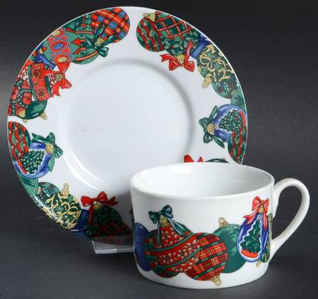 Holiday Elegance Flat Cup & Saucer Set by Signature