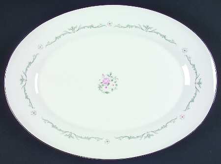 Petite Bouquet 14" Oval Serving Platter