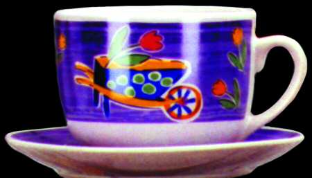 Pop Images Flat Cup & Saucer Set