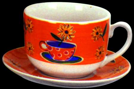 Pop Images Flat Cup & Saucer Set