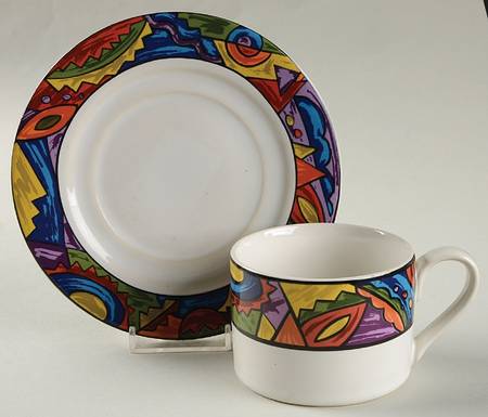 Rialto Brights Flat Cup & Saucer Set