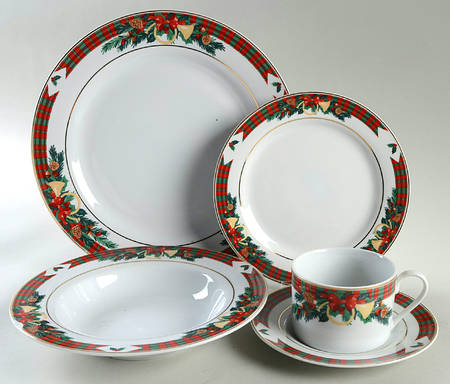 Tartan Christmas 5 Piece Place Setting