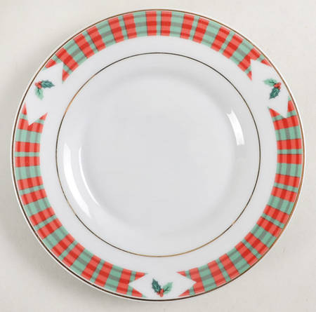 Tartan Christmas Bread & Butter Plate