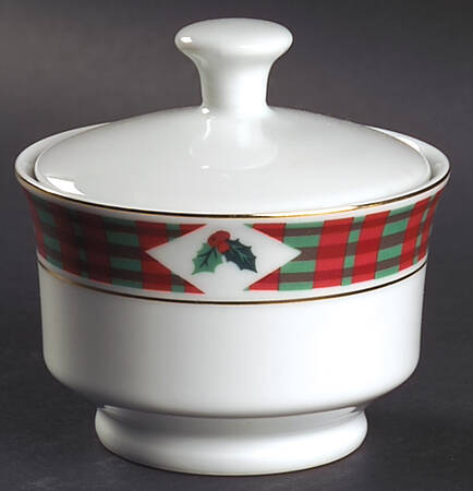 Tartan Christmas Sugar Bowl & Lid