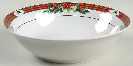 Tartan Christmas 9" Round Vegetable Bowl