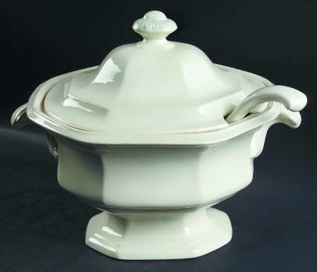 Museum White Tureen & Lid w/Ladle by Simpsons