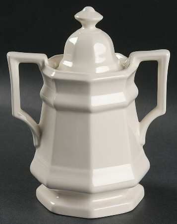 Museum White Sugar Bowl & Lid