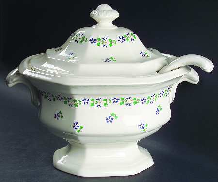 Periwinkle Tureen & Lid w/Ladle
