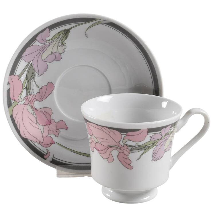 Sweet Iris Footed Cup & Saucer Set