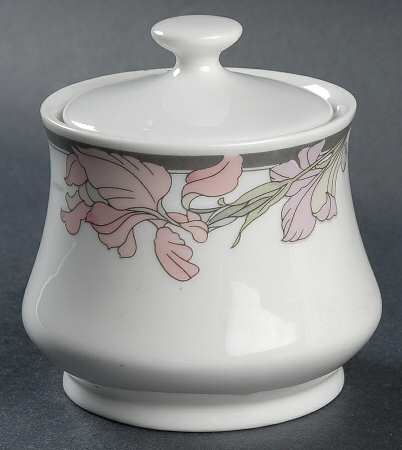 Sweet Iris Sugar Bowl & Lid