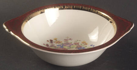 Aristocrat Maroon (Floral Center) Lugged Cereal Bowl