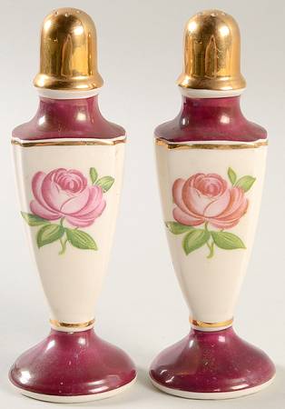 Aristocrat Maroon (Floral Center) Salt & Pepper Set