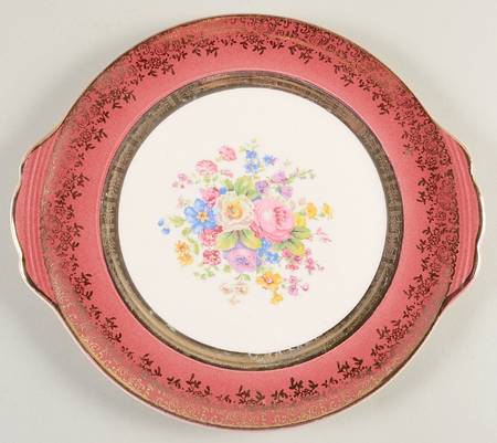 Aristocrat Maroon (Floral Center) Underplate for Gravy Boat