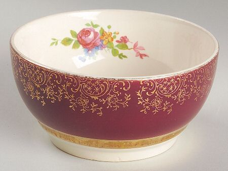 Aristocrat Maroon (Floral Center) Cranberry Bowl