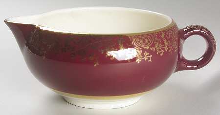 Aristocrat Maroon (Floral Center) Gravy Boat