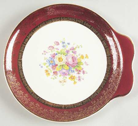 Aristocrat Maroon (Floral Center) Underplate for Gravy Boat
