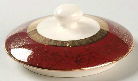 Aristocrat Maroon (Floral Center) Lid for Sugar Bowl