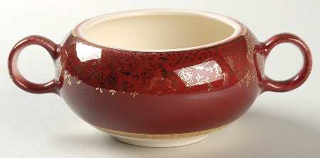 Aristocrat Maroon (Floral Center) Sugar Bowl No Lid