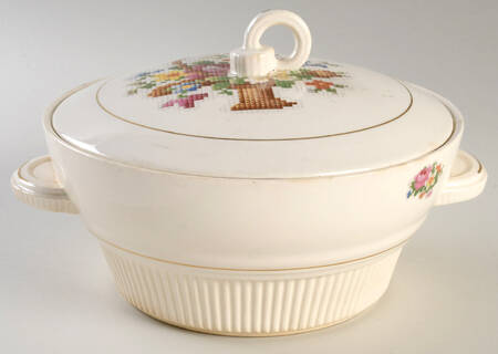 Basket Pp (Gold Inner Ring) Round Covered Vegetable