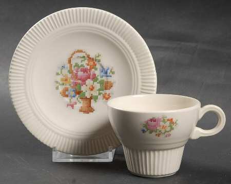 Basket Pp (No Gold) Flat Demitasse Cup & Saucer Set