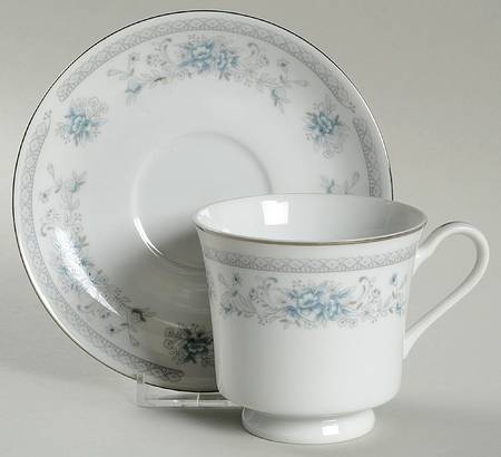 Bridal Bouquet Footed Cup & Saucer Set
