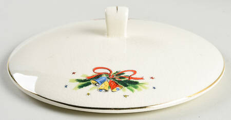 Christmas Eve (Earthenware, Green, Gold) Lid for Round Vegetable