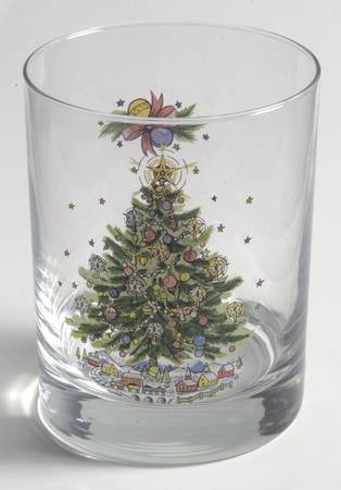 Christmas Eve (Earthenware, Green, Gold) 10 Oz Glassware Double Old Fashioned