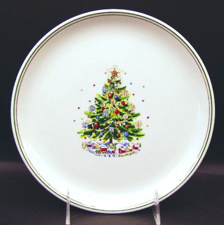 Christmas Eve (Earthenware, Green, Gold) Salad Plate