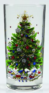 Christmas Eve (Earthenware, Green, Gold) 12 Oz Glassware Tumbler