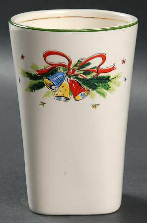 Christmas Eve (Earthenware, Green, Gold) Tall China Tumbler