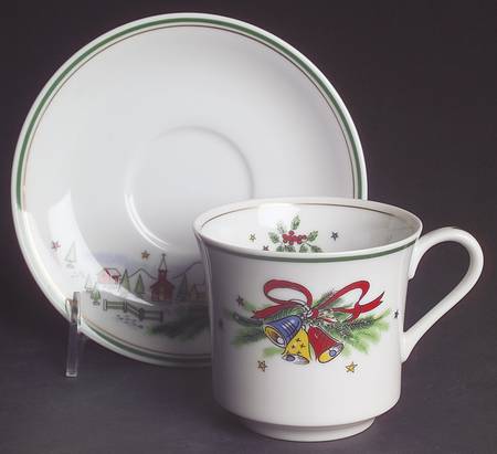 Christmas Eve (Porcelain) Flat Cup & Saucer Set