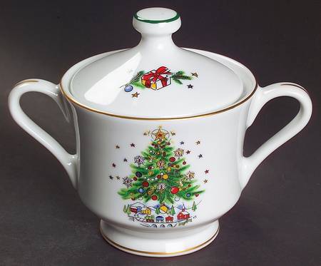 Christmas Eve (Porcelain) Sugar Bowl & Lid