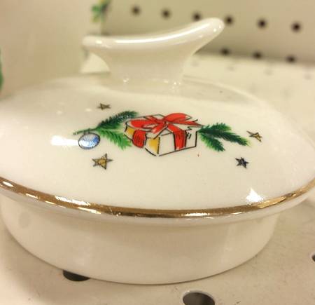 Christmas Eve (Earthenware, Red, Gold) Lid for Coffee Pot