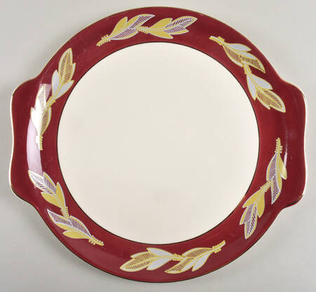 Coronation Red Handled Cake Plate