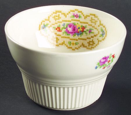Doily Petit Point (No Verge) Cranberry Bowl