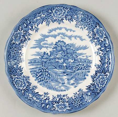 English Village Blue Salad Plate