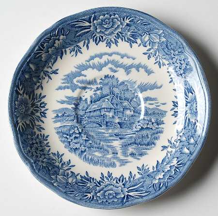 English Village Blue Saucer