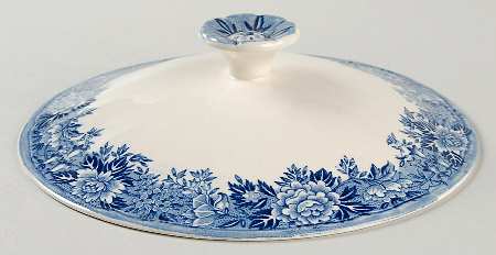 English Village Blue Lid for Round Vegetable