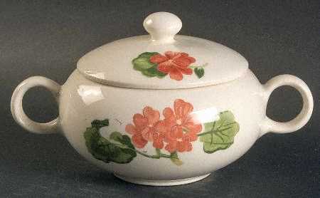 Geranium Sugar Bowl & Lid