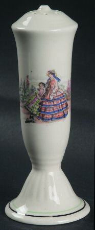 Godey Fashions (Fluted, Green Band) Pepper Shaker